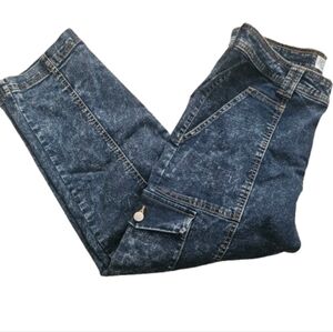 Time and Tru Dark Blue Acid Wash Denim High Rise Utility Jeans. NWTTime and Tru